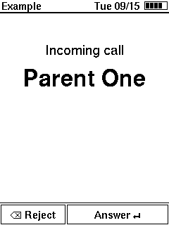 A call from Parent One comes in
