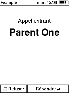 Un appel de Parent One arrive